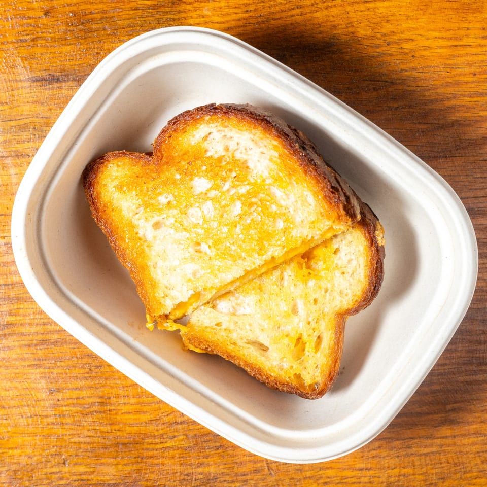 Grilled cheese sandwich from above