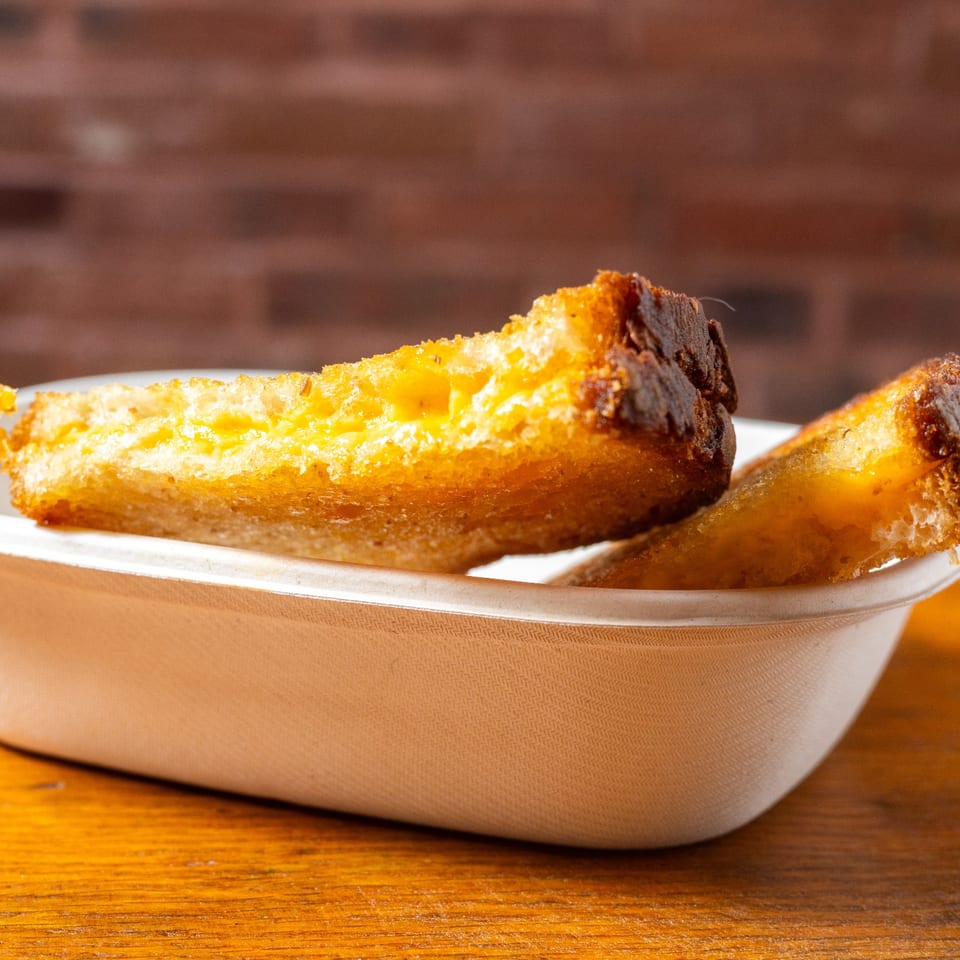 Golden grilled cheese sandwich