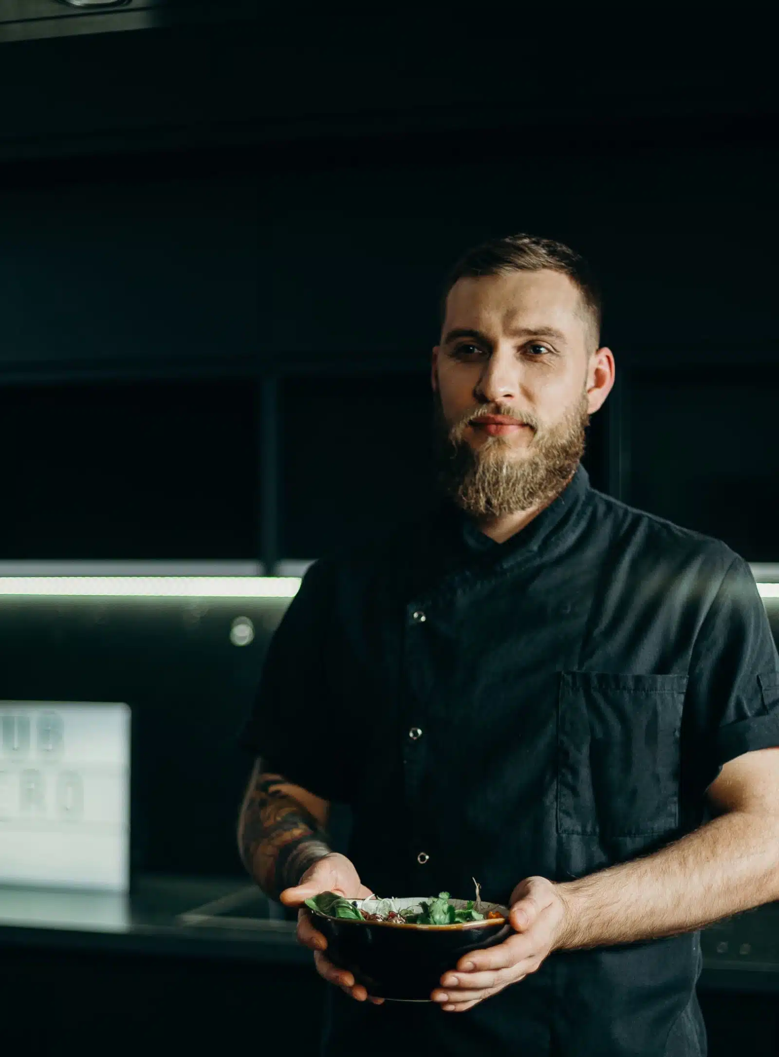 Chef holding bowl Dominic Scott